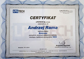 Certyfikat Lpgtech